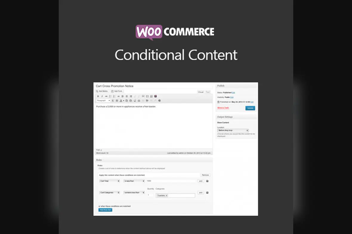 WooCommerce Conditional Content v2.3.5