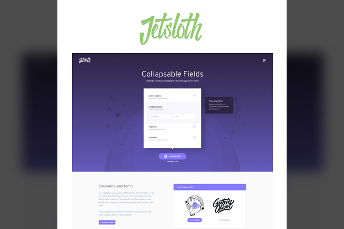 Jetsloth – Gravity Forms Collapsible Sections v1.3.3