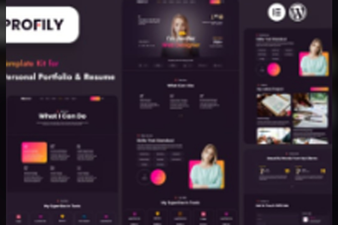 Profily – Personal Portfolios and Resume Elementor Template Kit May 24, 2025