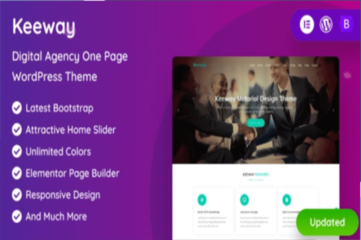 Keeway – Digital Agency One Page WordPress Theme v2.5