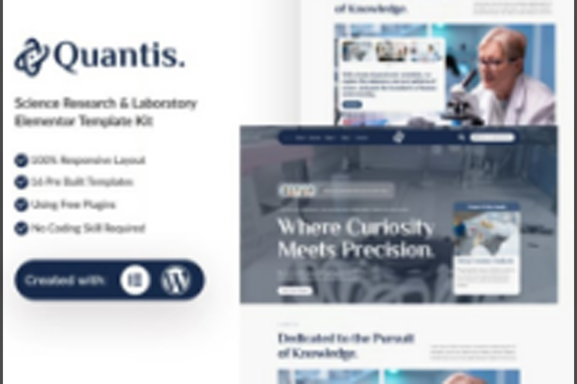 Quantis – Science Research and Laboratory Elementor Template Kit November 12, 2025