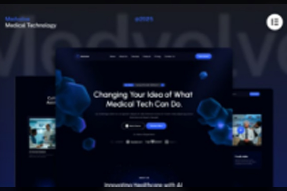 Medvolve – Dark Medical Assistive Technology Website Elementor Template Kits November 17, 2025