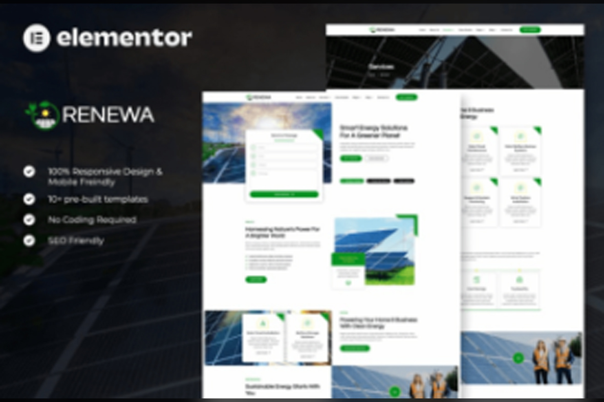 Renewa – Solar and Green Renewable Energy Elementor Template Kit Mar-15