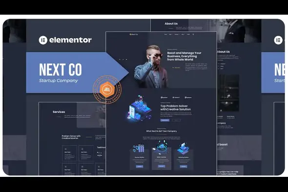 Next Co – Startup Company Elementor Template Kit