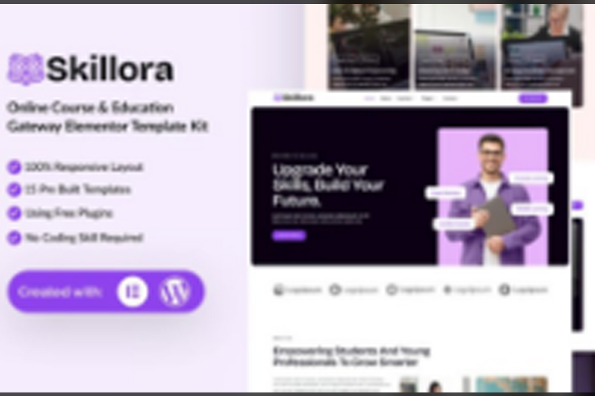 Skillora – Online Course and Edication Gateway Elementor Template Kit November 4, 2025