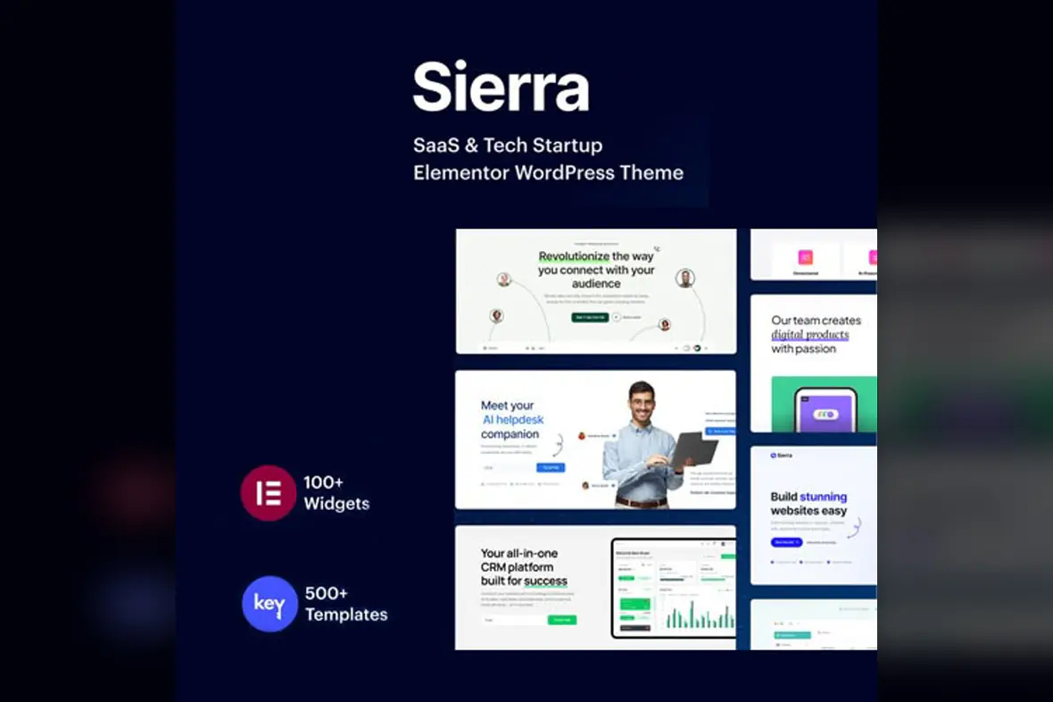 Sierra – SaaS & Tech Startup Elementor WordPress Theme v1.6