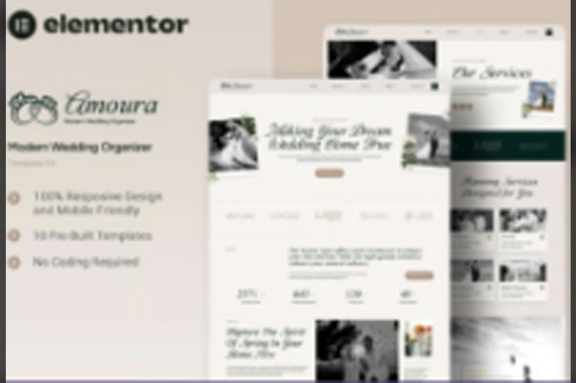 Amoura – Modern Wedding Organizer Elementor Template Kit October 16, 2025