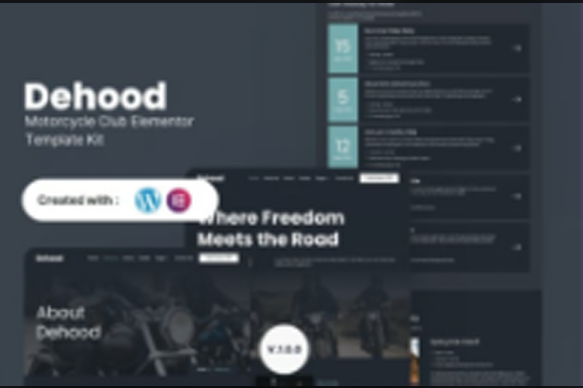 Dehood – Motorcycle Club Elementor Template Kit July 29, 2025