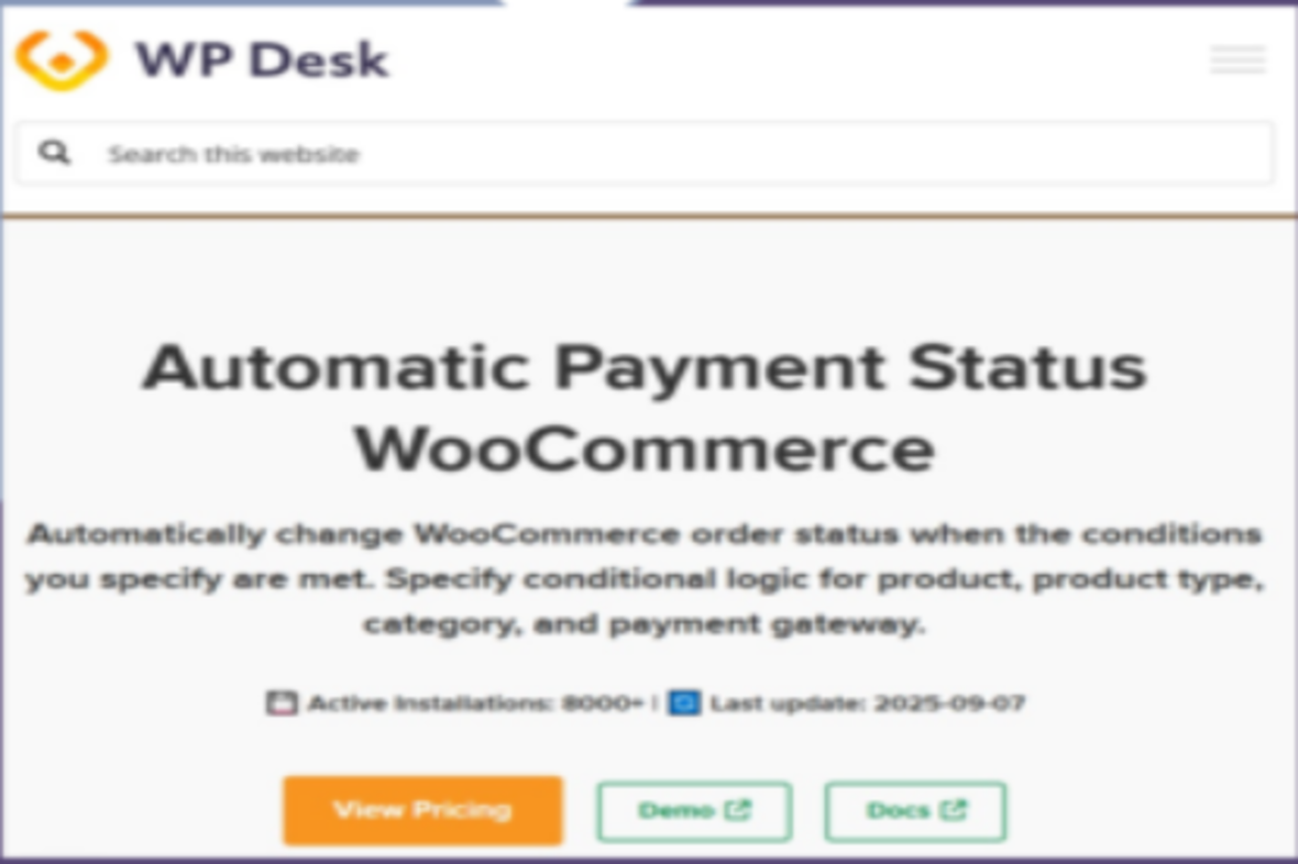 WooCommerce Automatic Payment Status v2.0.25