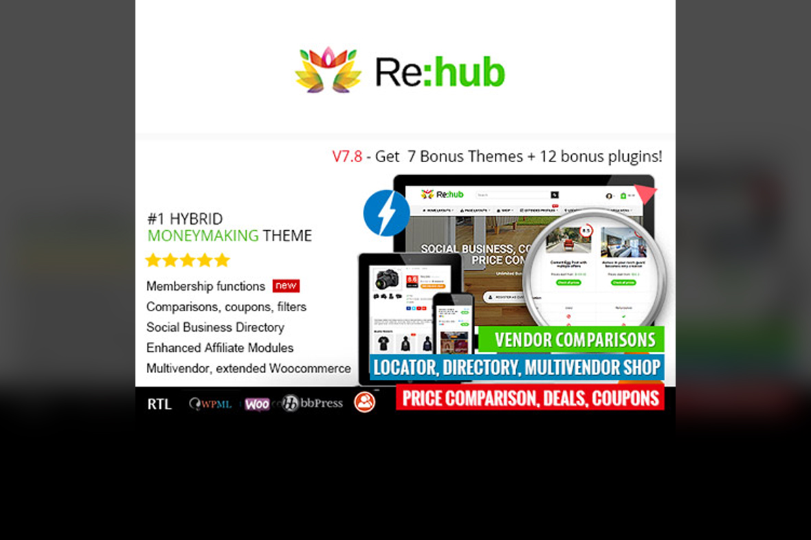 REHub – Price Comparison, Affiliate Marketing, Multi Vendor Store, Community Theme v19.9.5