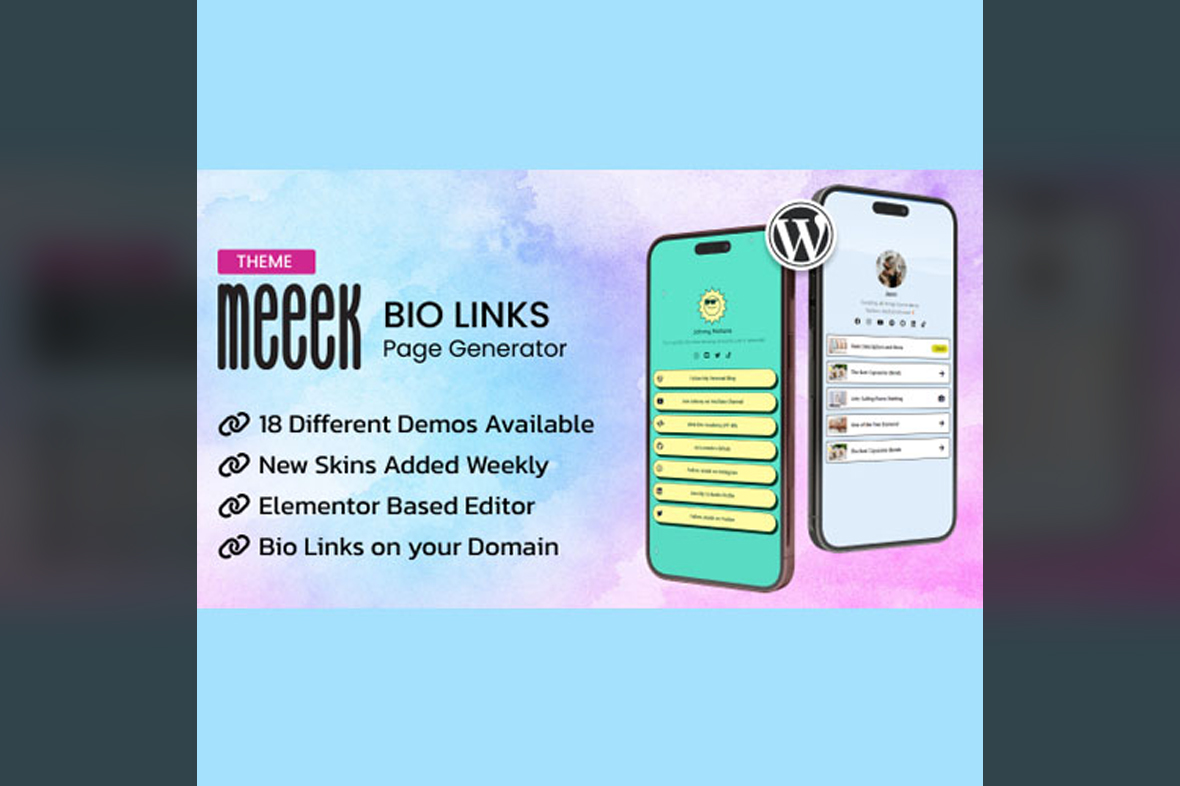 Meeek – Bio Links Builder Theme v3.2