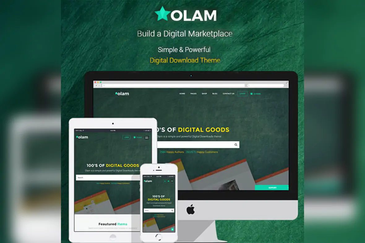 Olam – WordPress Easy Digital Downloads Theme, Digital Marketplace, Bookings