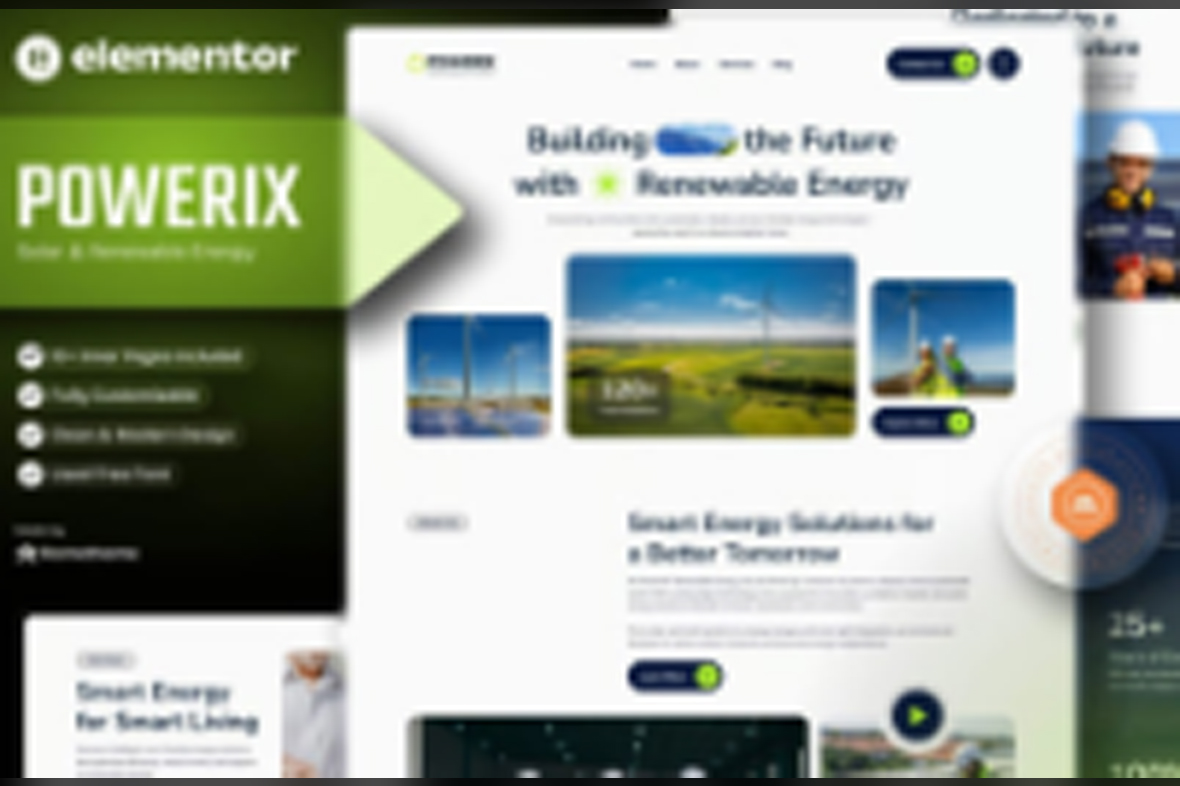 Powerix – Solar and Renewable Energy Elementor Template Kit June 9, 2025