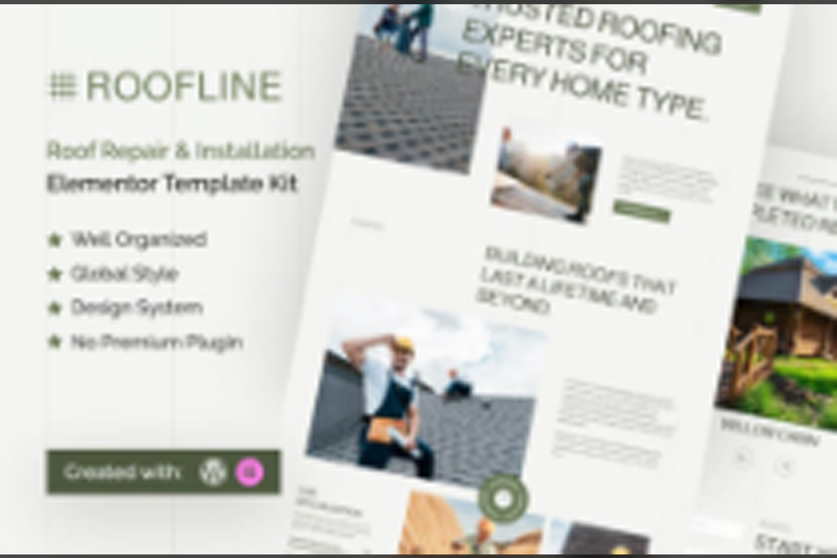 Roofline – Roof Repair and Installation Elementor Template Kit August 19, 2025