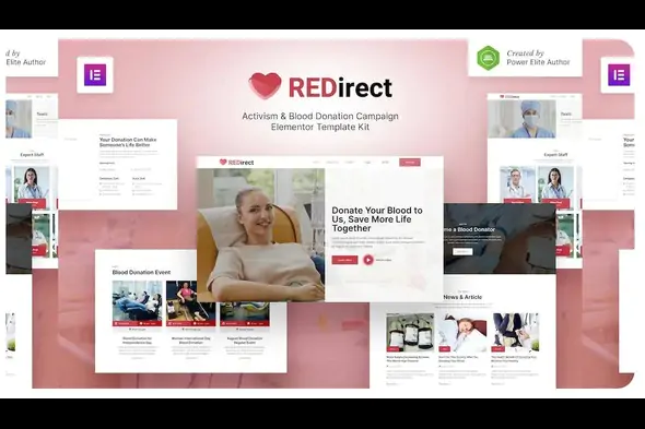 Redirect – Blood Donation Campaign & Activism Elementor Template Kit