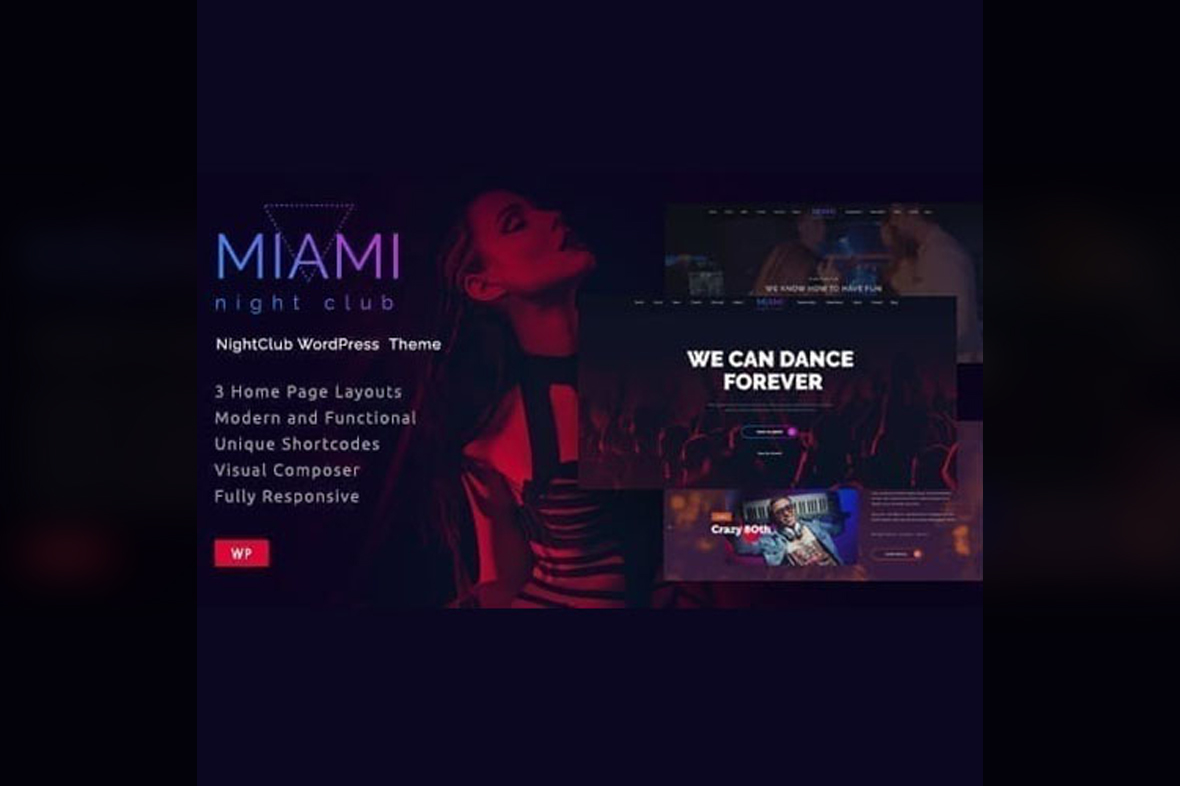 Miami Night Club WordPress Theme v1.3.9