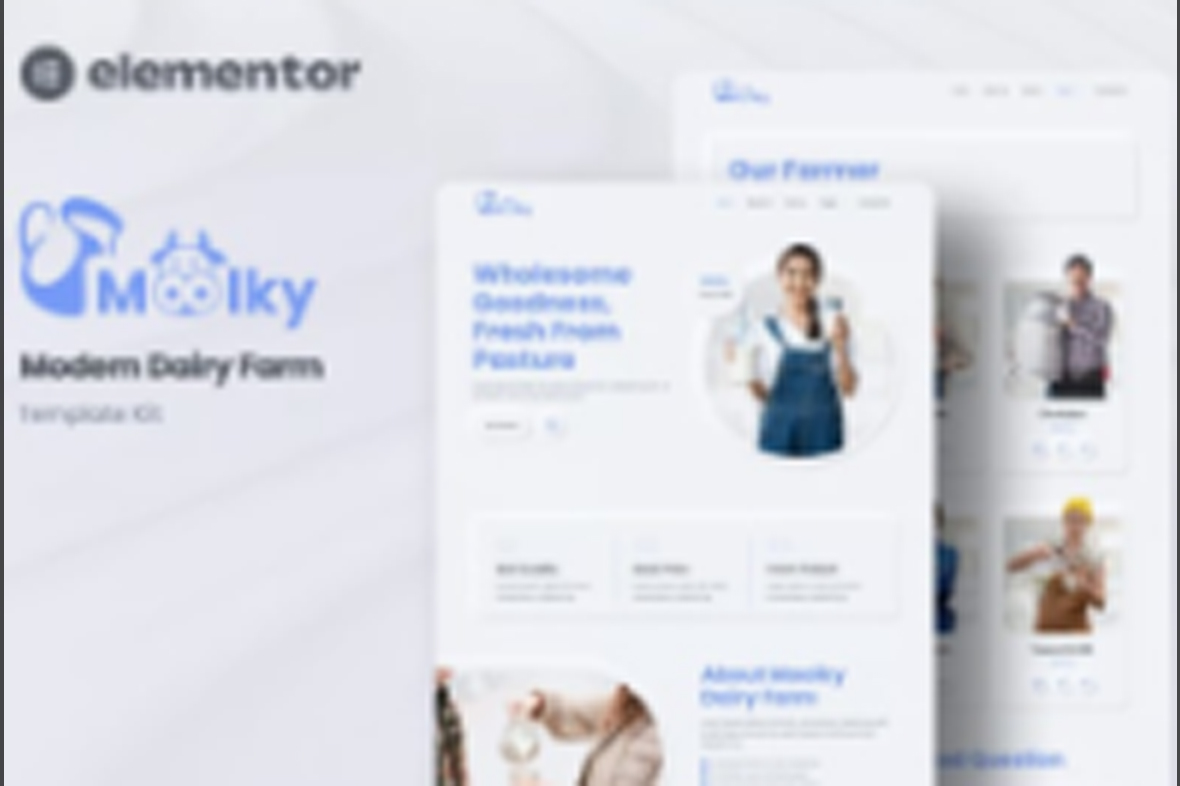 Moolky – Modern Dairy Farm Elementor Template Kit August 1, 2025