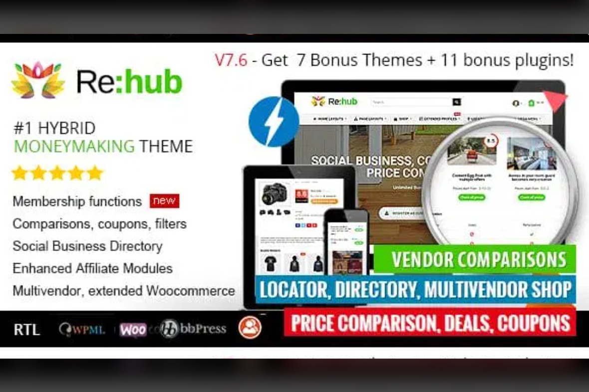 REHub – Price Comparison, Multi Vendor Store Theme v19.8.8