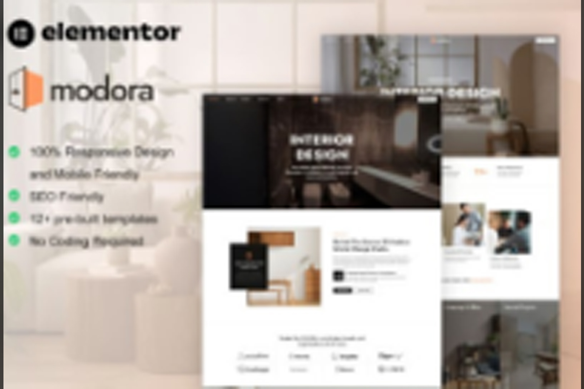 Modora – Interior Design and Architecture Service Elementor Pro Template Kit May 17, 2025