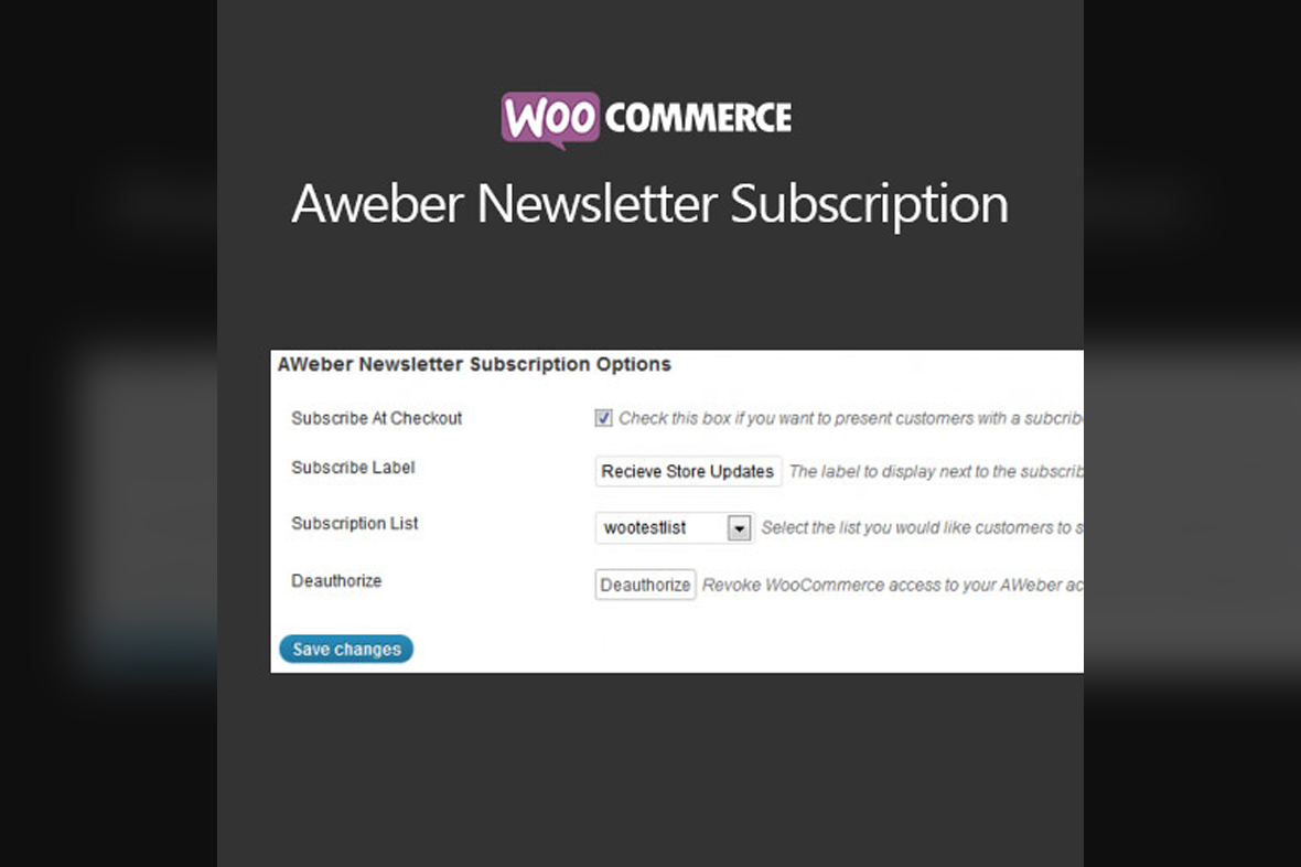 WooCommerce Aweber Newsletter Subscription v4.0.5