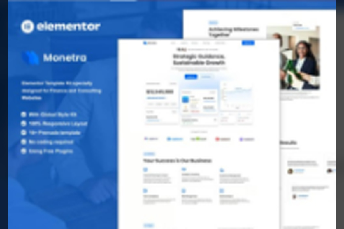 Monetra – Finance and Consulting Elementor Template Kit May 24, 2025