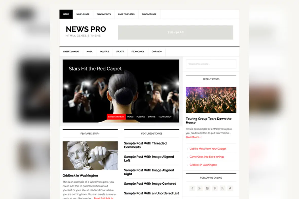 StudioPress News Pro Genesis WordPress Theme