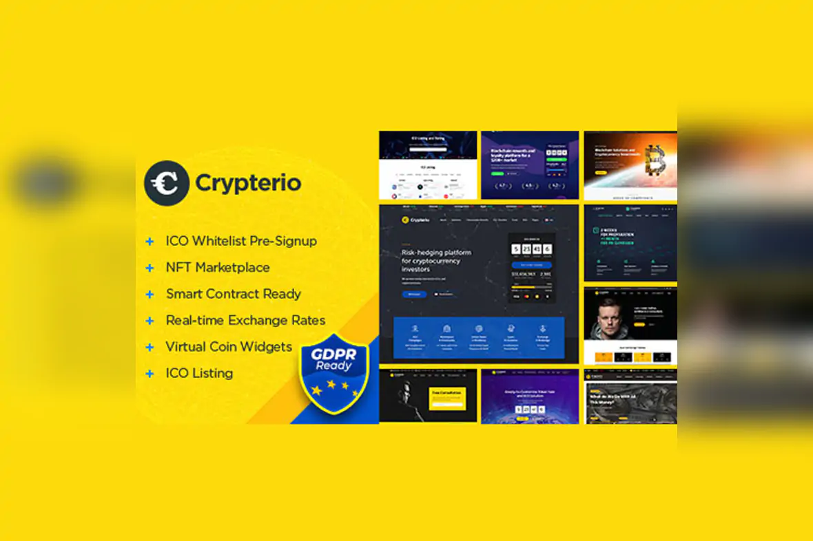 Crypterio – NFT and Crypto Landing Page WordPress Theme