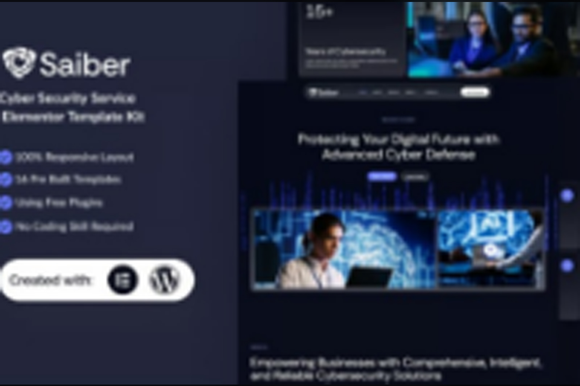 Saiber – Cyber Security Service Elementor Template Kit November 22, 2025