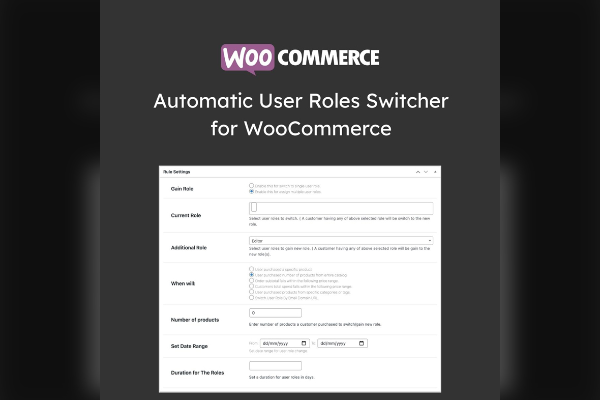 Automatic User Roles Switcher for WooCommerce v1.3.1