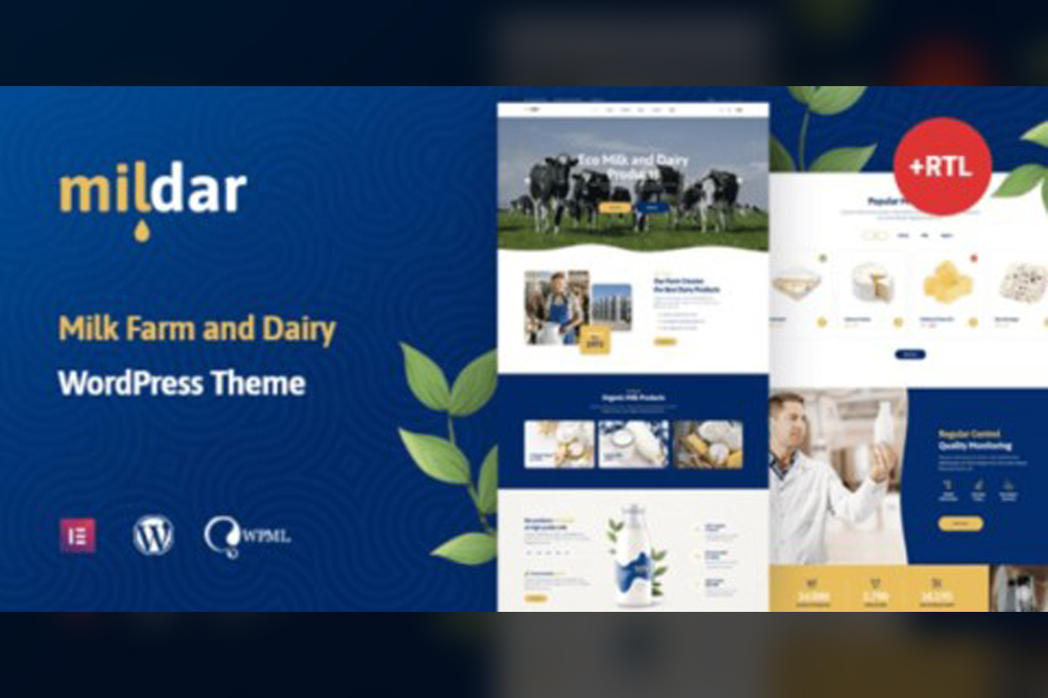 Mildar – Dairy Farm and Milk WordPress Theme + RTL v1.0.2