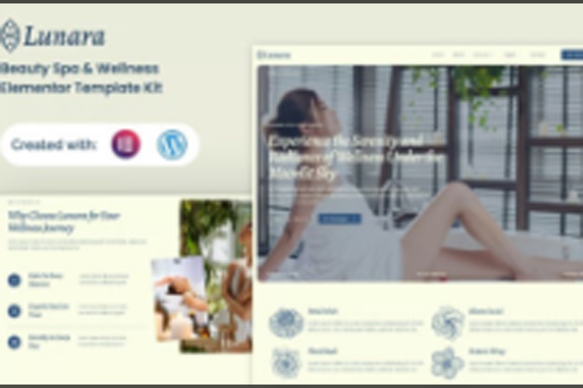 Lunara – Beauty Spa Wellnes Elementor Template Kit July 28, 2025
