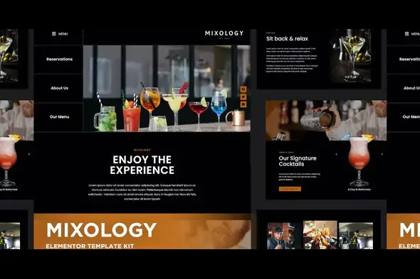 Mixology – Bar & Cocktails Elementor Template Kit