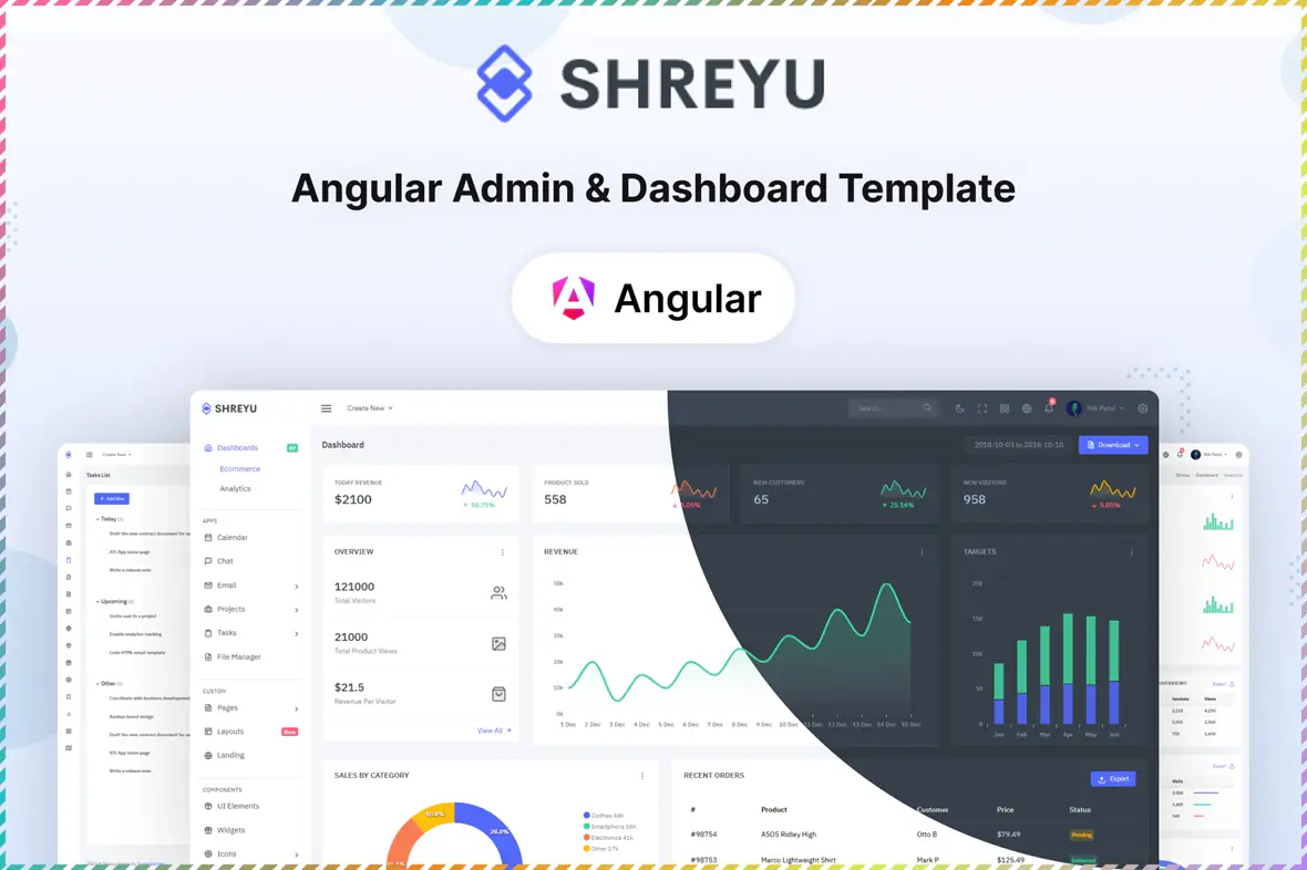 Shreyu - Angular Admin & Dashboard Template