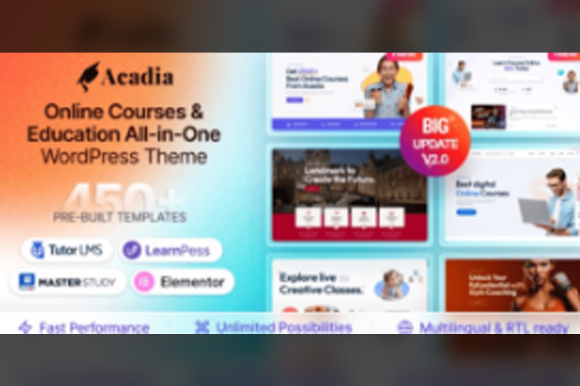 Acadia – Education WordPress Theme v2.2.3