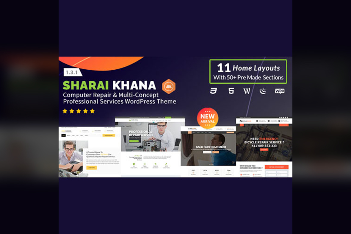 Sharai Khana – Computer Repair & Multi-Concept Professional Services WordPress Theme v1.5.1