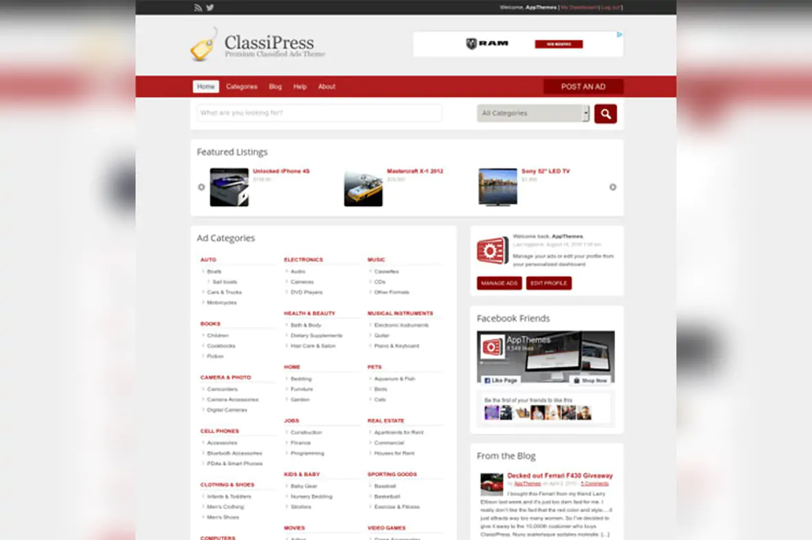 AppThemes ClassiPress – WordPress Classified Ads Theme