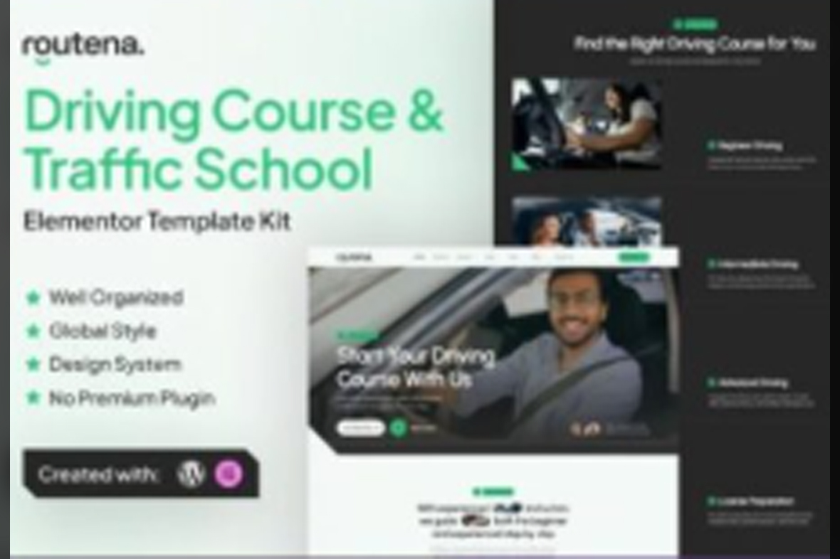 Routena – Driving Course and Traffic School Elementor Template Kit November 25, 2025