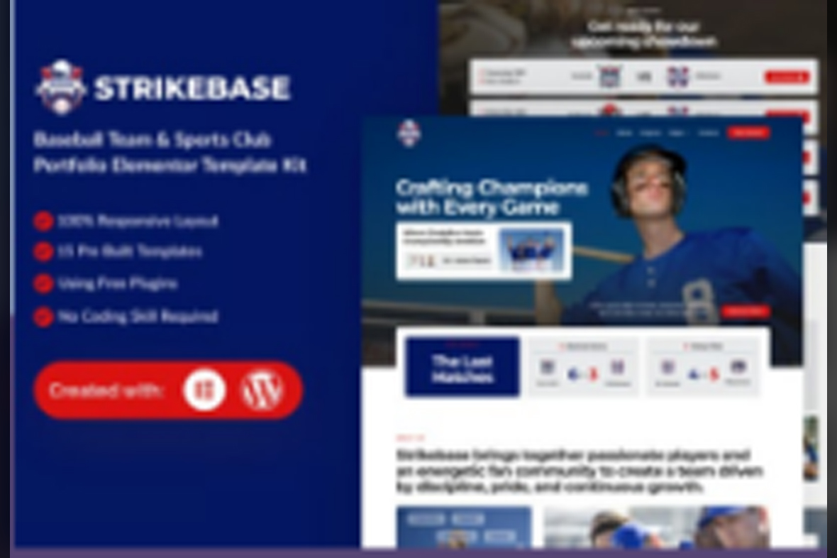 StrikeBase – Baseball Team and Sport Club Elemtor Template Kit November 22, 2025