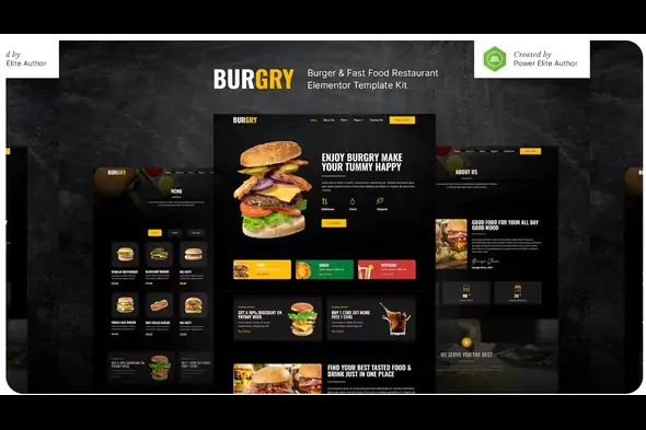 Burgry – Burger & Fast Food Restaurant Elementor Template Kit