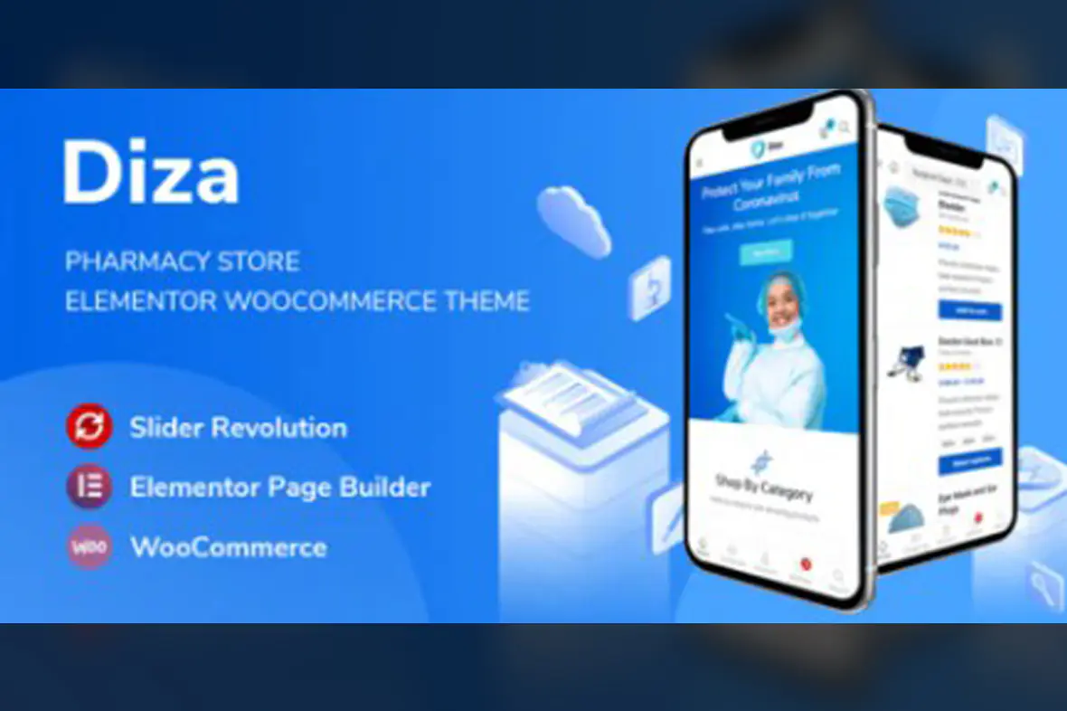 Diza Pharmacy Store Elementor WooCommerce Theme v1.3.6