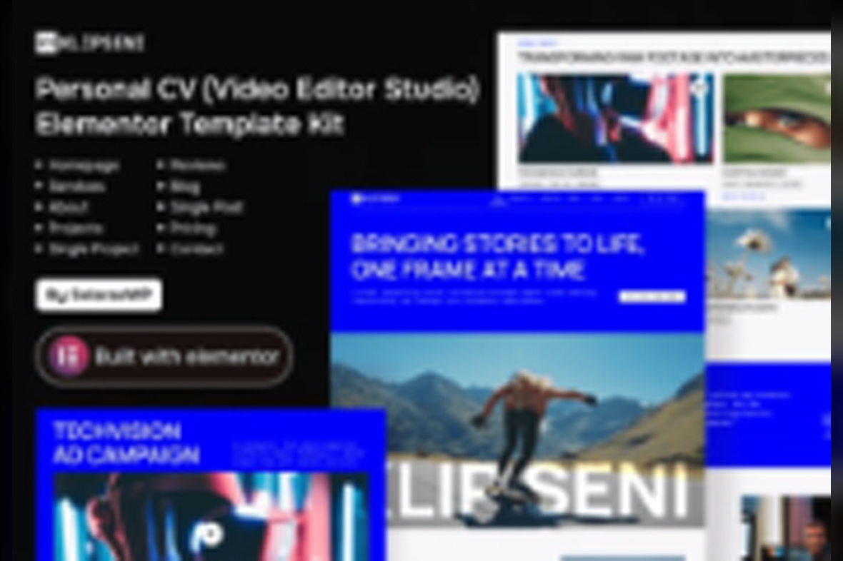 KlipSeni – Personal CV Video Editor Elementor Template Kit May 3, 2025