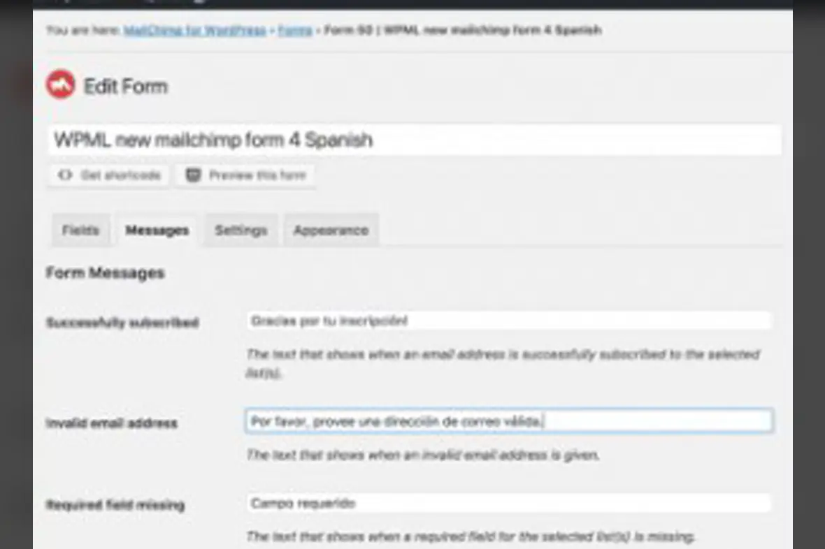 WordPress Multilingual MailChimp v0.1.0