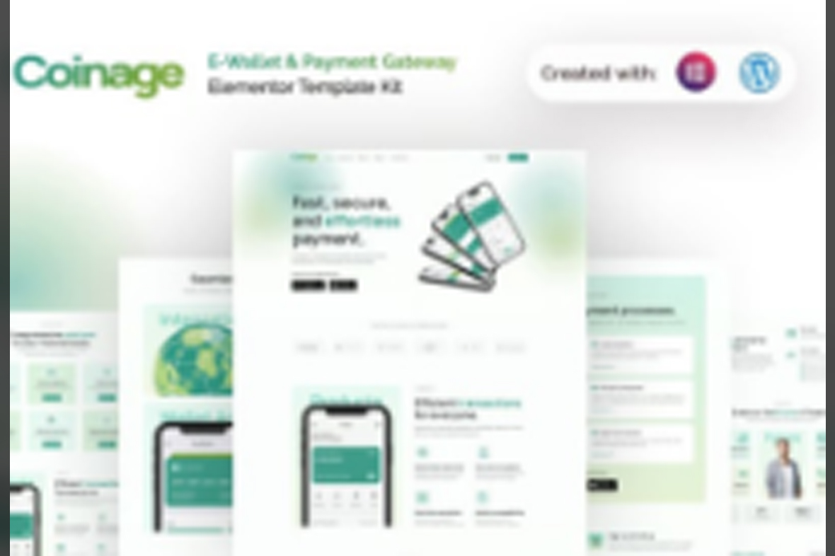 Coinage – E-Wallet and Payment Gateway Elementor Pro Template Kit July 10, 2025
