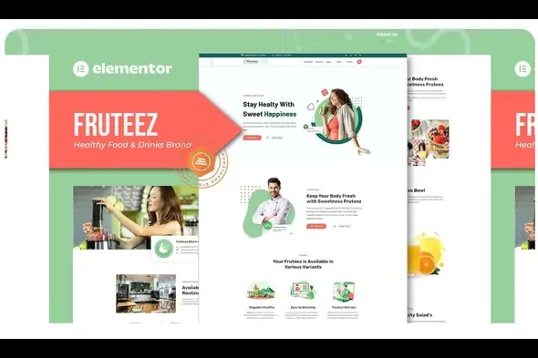 Fruteez – Healthy Food & Drinks Brand Elementor Template Kit