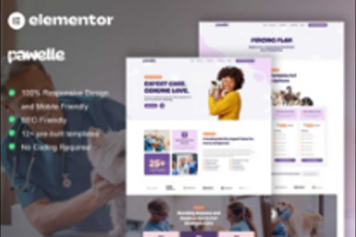 Pawelle – Veterinary and Pet Care Elementor Pro Template Kit November 25, 2025