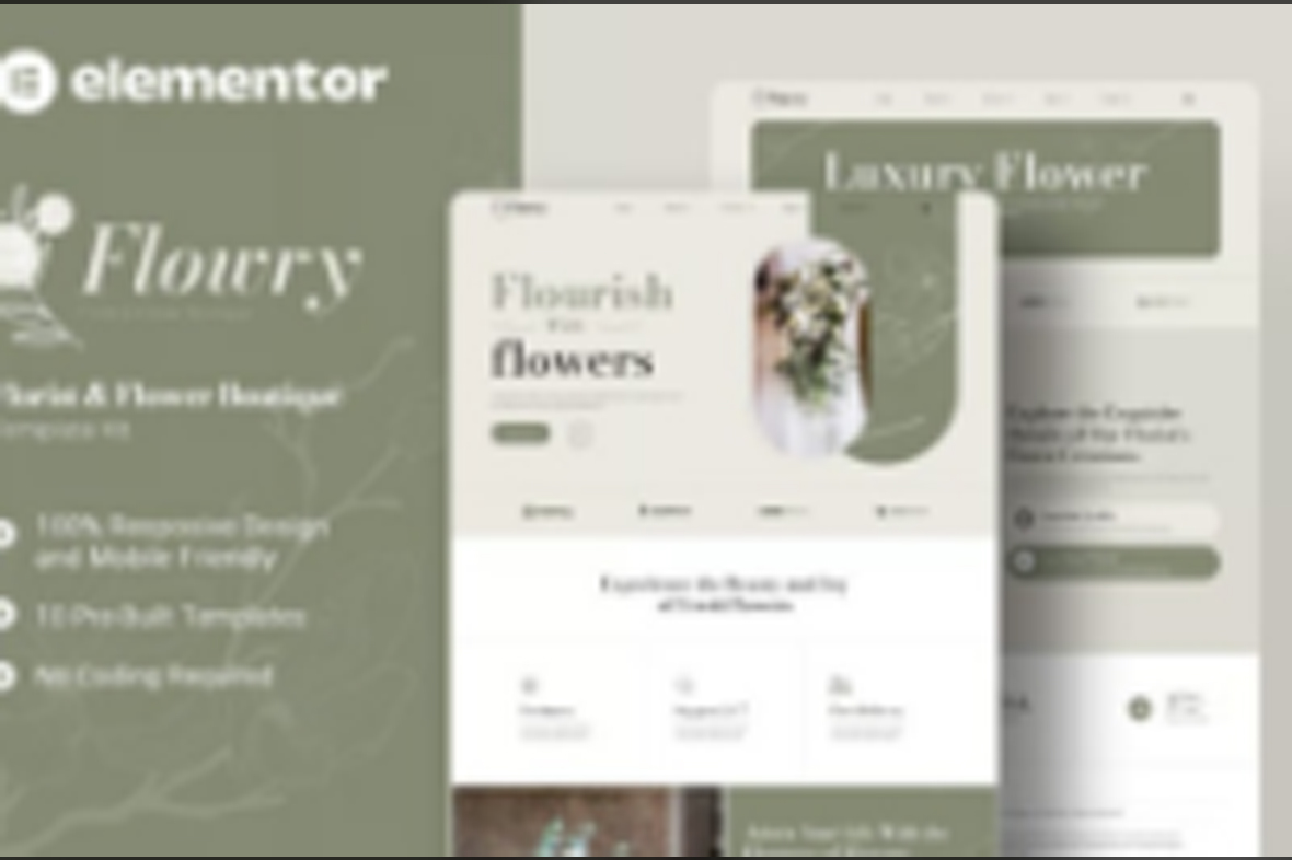 Flowry – Florist and Flower Boutique Elementor Template Kit July 10, 2025
