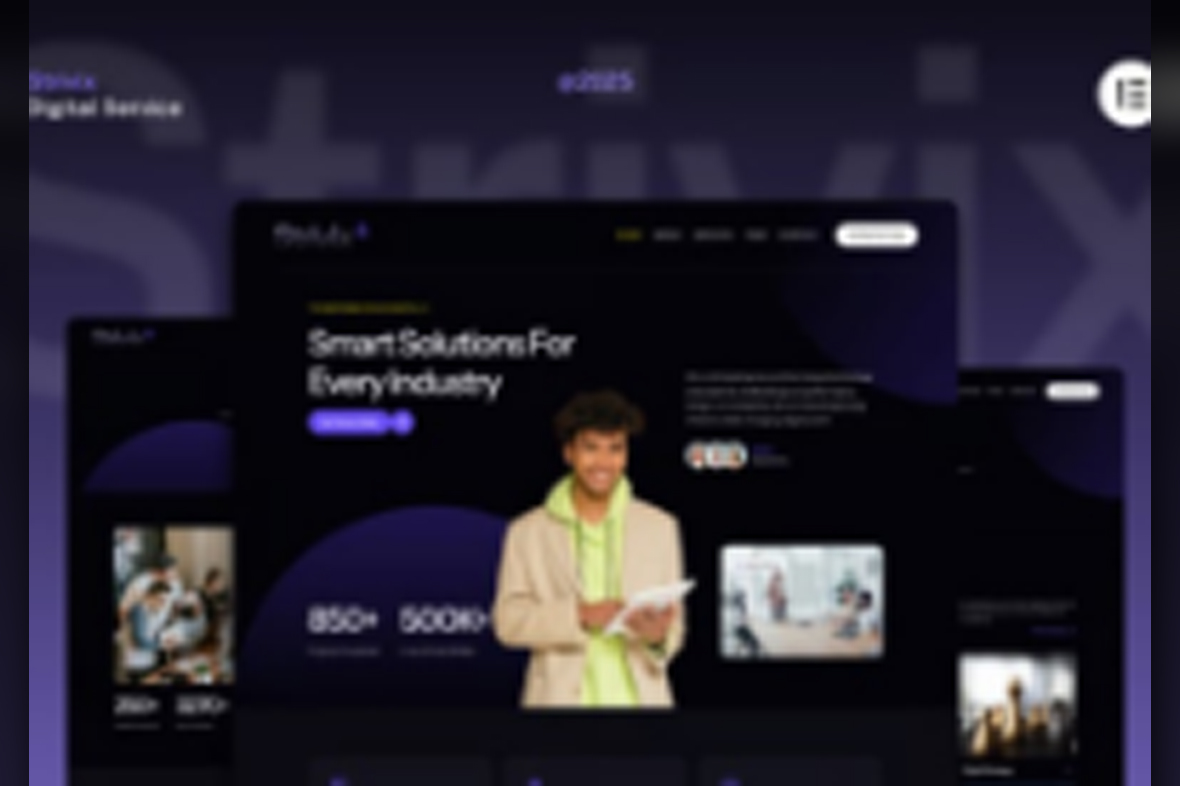 Strivix – Dark Tech and Digital Service Website Elementor Template Kits November 4, 2025