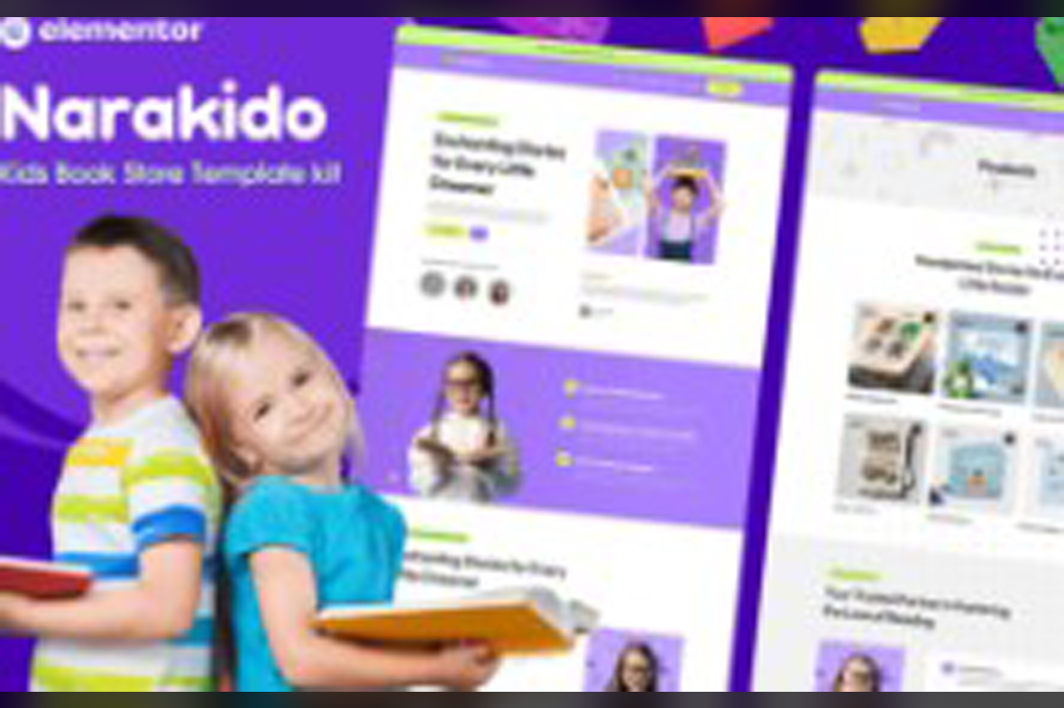 Narakido – Kids Bookstore Elementor Template Kit April 15, 2025