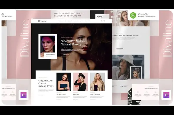 Divaline – A Makeup Artist, Model & Beauty Elementor Template Kit