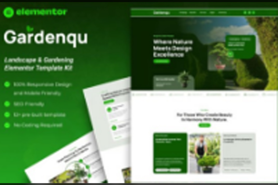 Gardenqu – Landscape and Gardening Elementor Template Kit October 15, 2025